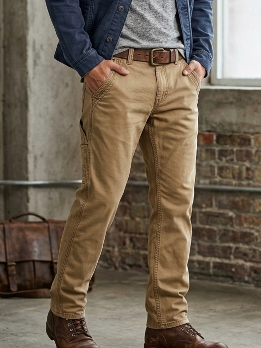 BKE Men's Casual Capsule Neutral Straight Leg Khaki Chinos. Size 34XL